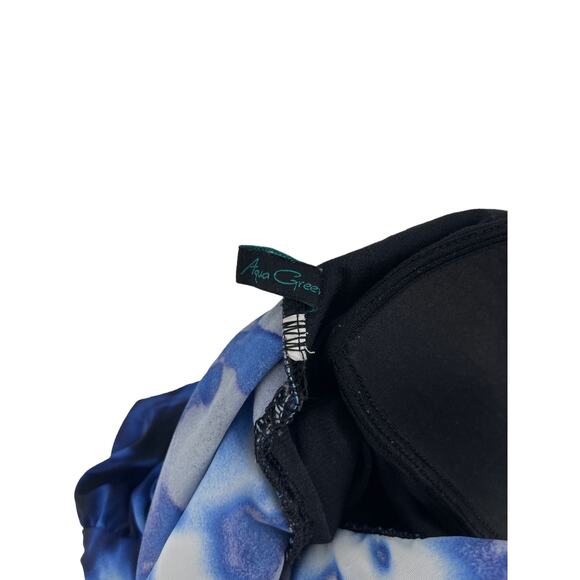 Aqua Green Blue Tie Dye One-Piece Swim Bathing Suit Women's - Picture 9 of 9